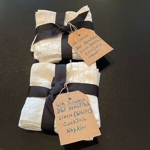 Wm Sonoma, linen, cocktail napkins, white